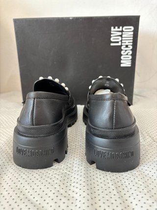 Mocassini Love Moschino Pelle Nera Tg 36
