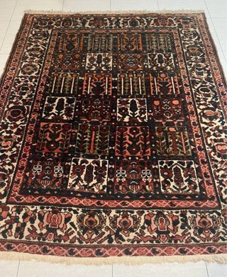 Alfombra persa Bakhtiari auténtica - Lana artesana