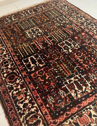 Alfombra persa Bakhtiari auténtica - Lana artesana
