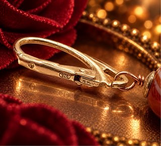 Orecchini Argento 925 Bagno Oro 18kt Agata striata