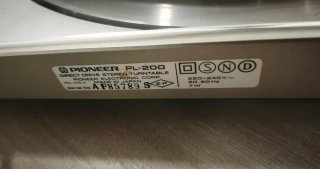 Pioneer PL-200 Giradischi