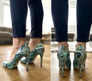 Décolleté Cinti pitone azzurro/nero tg. 36