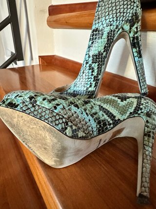 Décolleté Cinti pitone azzurro/nero tg. 36