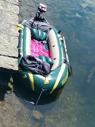 Barco hinchable con motor