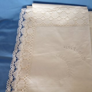 Juego de Sábana Funda Antiguo Dalmases con Encaje