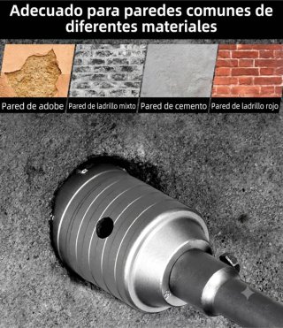 Kit Completo Broca Pasa Muro Diferentes Materiales