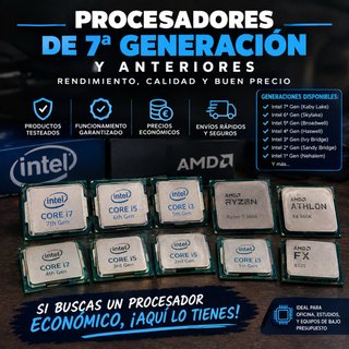 Procesadores Intel 1ª Gen a 7ª Gen