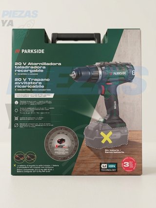 Parkside 20V Taladro Atornillador (Sin Batería)