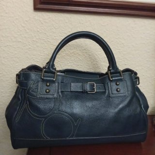 Bolso Piel Purificación García Azul Marino
