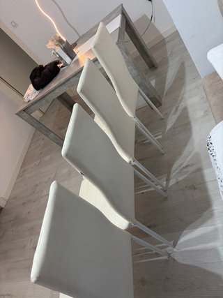 Sillas de piel blancas