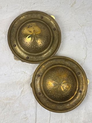 Pareja braseros latón vintage 21 cm