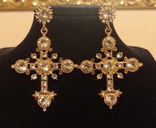 Parure croci gioiello stile retrò oro