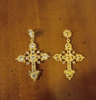 Parure croci gioiello stile retrò oro
