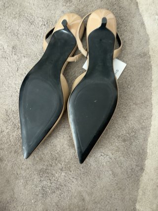 Zapatos Slingback Mango Punta Fina Nude Talla 40