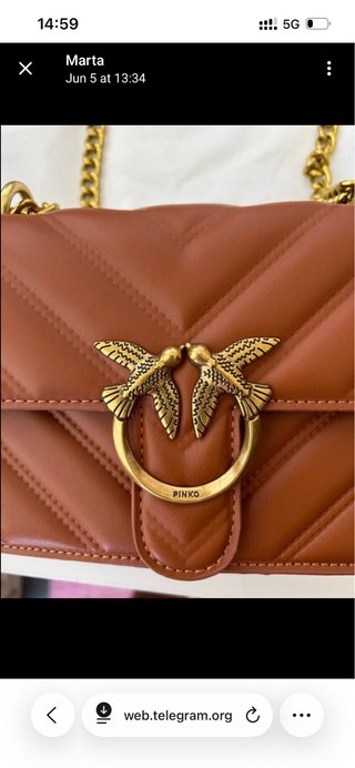 Borsa Pinko marrone love birds