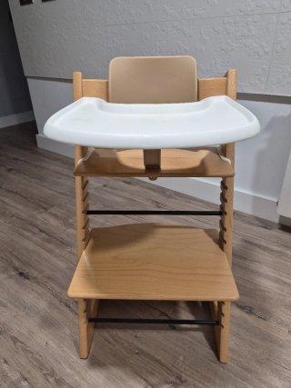 Silla Bebé Stokke Madera Bandeja Blanca