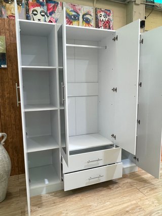 Armario 4 puertas blanco con espejos