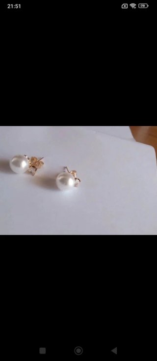 G357 Orecchini perla e brillantino oro inox 10mm