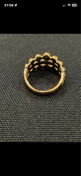 Anillo Oro Laminado 14k Bolitas y Circonitas
