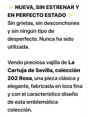 La Cartuja de Sevilla Vajilla Rosa 202