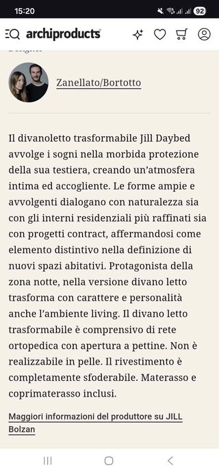 Divano letto Bolzan Jill Daybed - come nuovo
