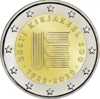 MONEDA CONMEMORATIVA 2€ ESTONIA 2025. LIBRO