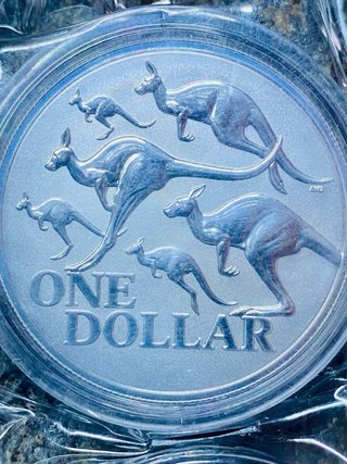 Moneda 1 oz Plata Pura Canguro Dólar Australiano