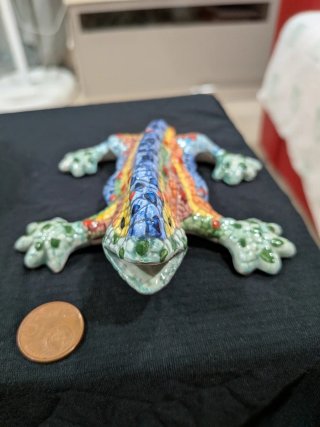 Salamandra Decorativa Cerámica Multicolor