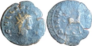 Moneda romana Galieno 260-268 d.C.