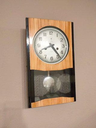 Reloj de Pared Vintage Madera y Negro