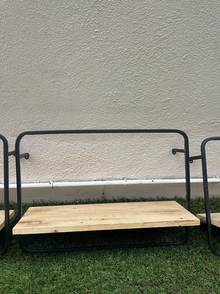 Set 3 Estantes Madera y Metal