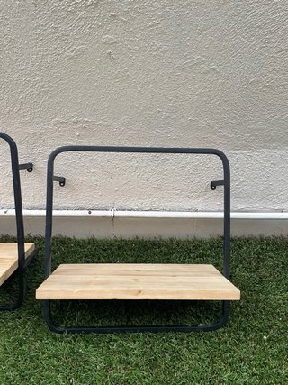 Set 3 Estantes Madera y Metal