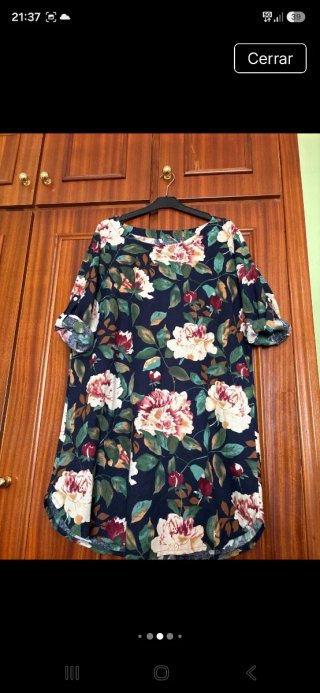 Vestido floral manga larga/corta talla XXL