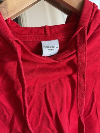 Felpa Rossa con Cappuccio Taglia S Casual Donna