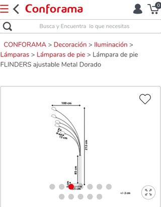 Lámpara de Pie Arco Metálica