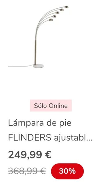 Lámpara de Pie Arco Metálica