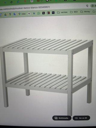 Banco Estante Baño IKEA Muskan Madera Blanc0