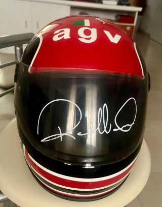 Casco AGV Randy Mamola Firmado.