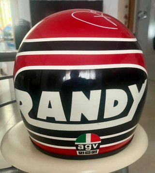 Casco AGV Randy Mamola Firmado.