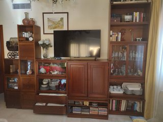 Muebles de salón madera oscura