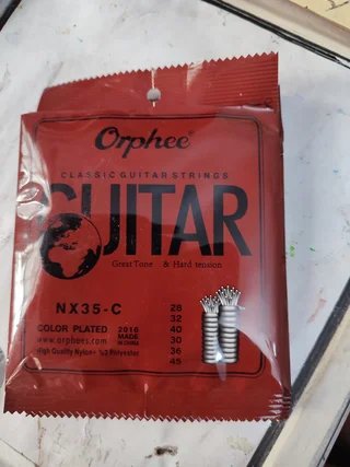 2 Juegos Cuerdas Guitarra NEGRAS Orphee