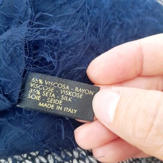 Sciarpa donna blu NUOVA seta e viscosa