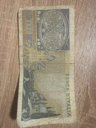 Billete 2000 Liras Italianas Antiguo