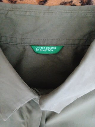 Camicia Benetton verde manica 3/4
