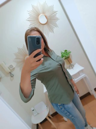 Camicia Benetton verde manica 3/4