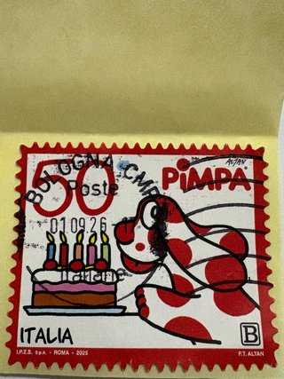Francobollo 50° anniversario Pimpa