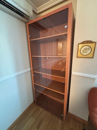 Mueble Vitrina Estantería Madera Cristal