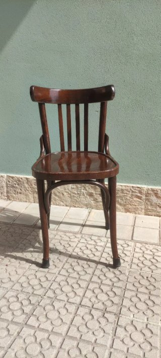 Mesa madera y hierro con 4 sillas