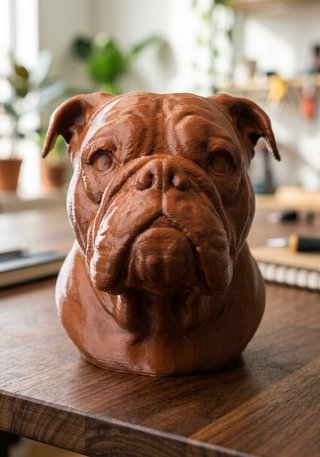 Busto Bulldog Francés 3D