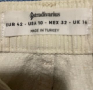 Pantalones de pana anchos beige